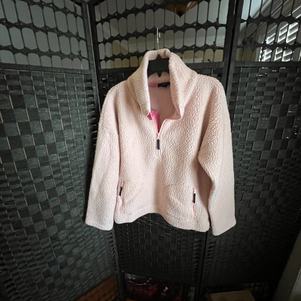 J.Crew Pink size medium fleece jacket 1/2 zipper